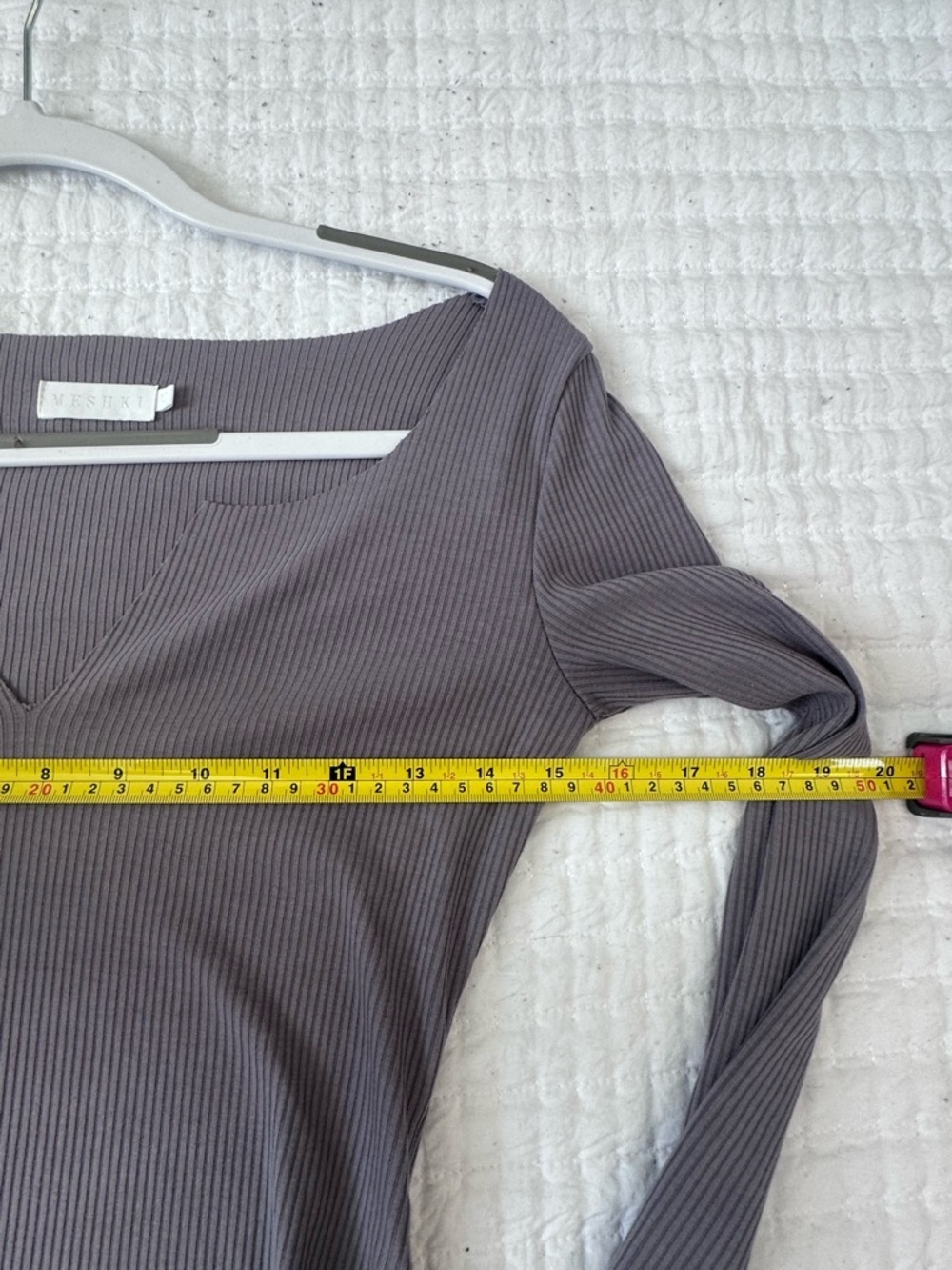Meshki sZ XS V-Neck Ribbed Long Sleeve Bodysuit - Picture 3 of 6
